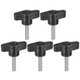 thumbnail image 1 of Unique Bargains 5Pack 304 Acier Inoxydable de Serrage Bouton de Vis en Forme de Vis Pouce M5 x 25mm, 1 of 5