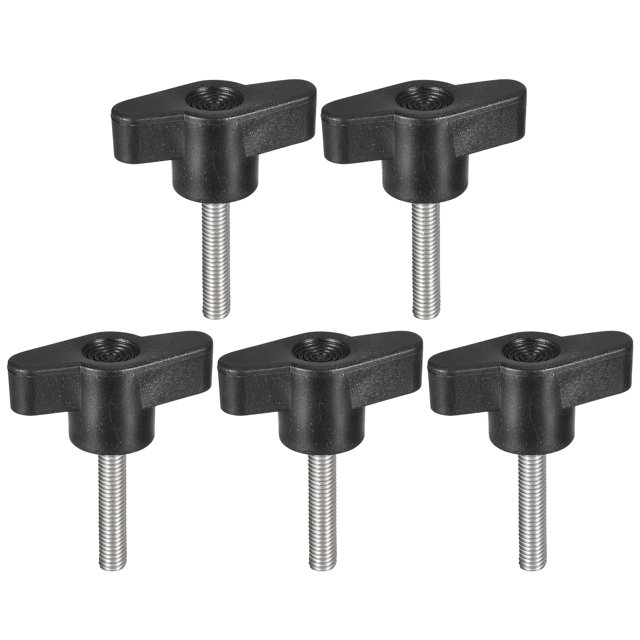 Unique Bargains 5Pack 304 Acier Inoxydable de Serrage Bouton de Vis en Forme de Vis Pouce M5 x 25mm