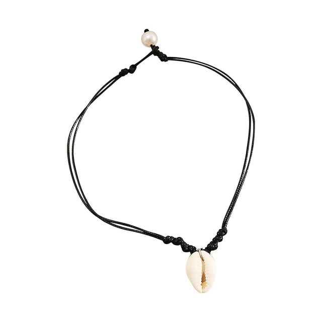 Collar de cuerda de concha de playa, collares de concha marina, joyería para mujeres y niñas