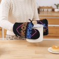 thumbnail image 7 of DouZhe Oven Mitts and Pot Holders Sets, Game Zone Neon Signs Prints Non-Slip Heat Resistant Kitchen Oven Silicone Glove, 7 of 7