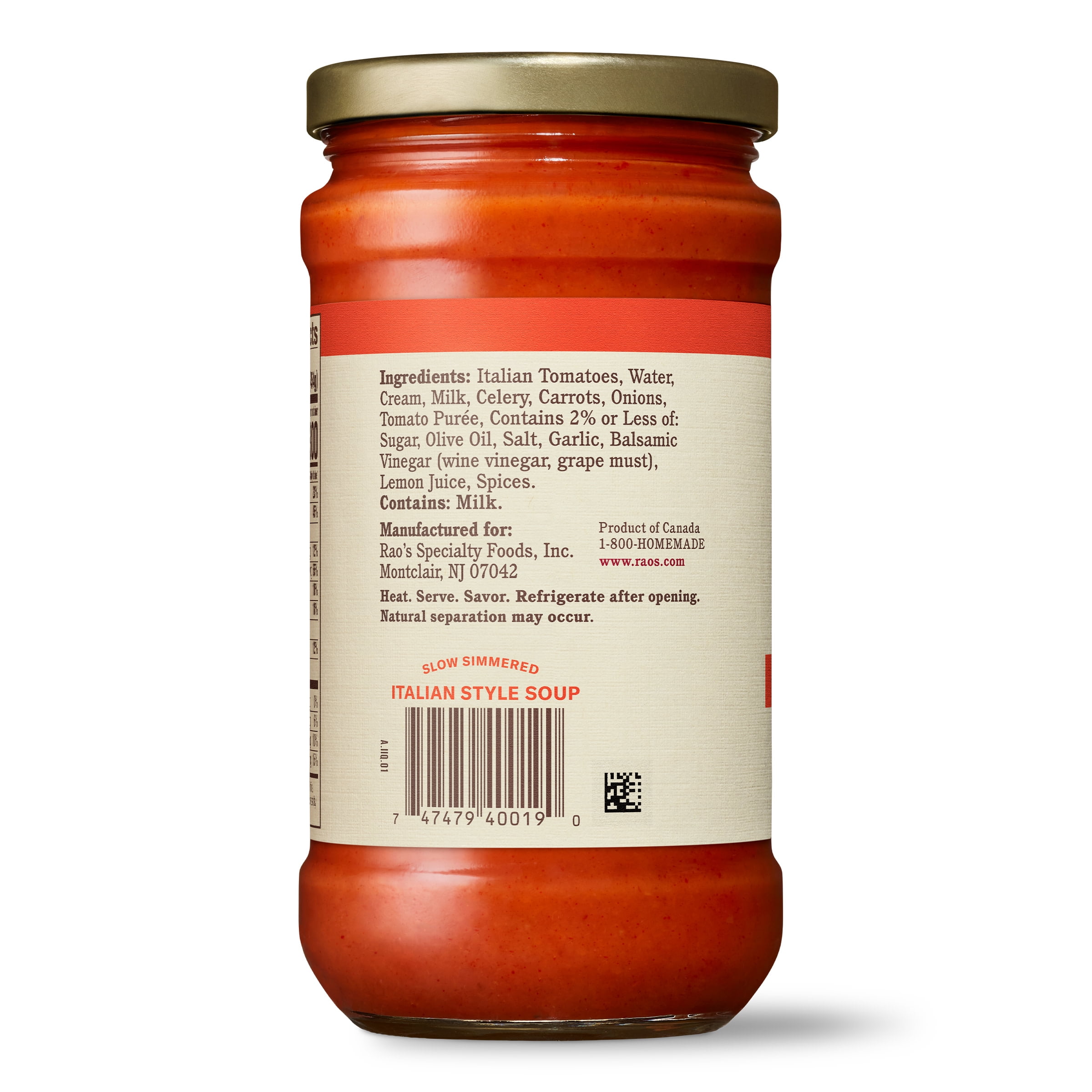 (2 pack) Rao’s Made for Home Creamy Tomato Soup, 16 oz