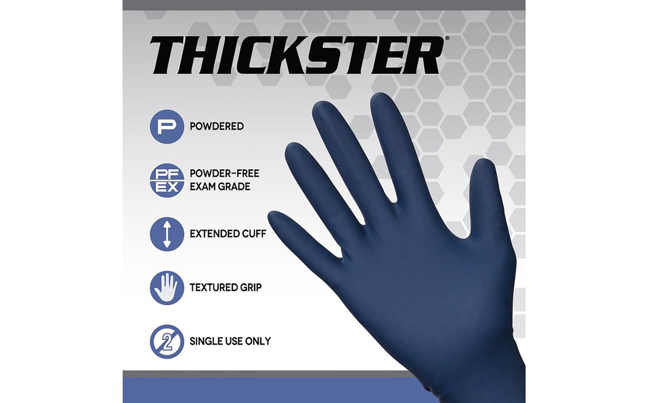 SAS Safety Thickster 6605-20 Powder-Free Latex Exam Gloves, 14 Mil, 12" Extended Cuff, XX-Large, 50/Box, 10 box/case