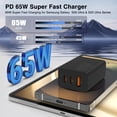 thumbnail image 6 of 65W 3-Port Super Fast Charger Type C, PD USB C Charger Block, 4-Pack Braided USB C Cables (3/6/6/10FT), Multi Port Charging Cord for iPhone 17/16/15, Samsung Galaxy S26 Ultra/S26,Laptops-Black Case, 6 of 9