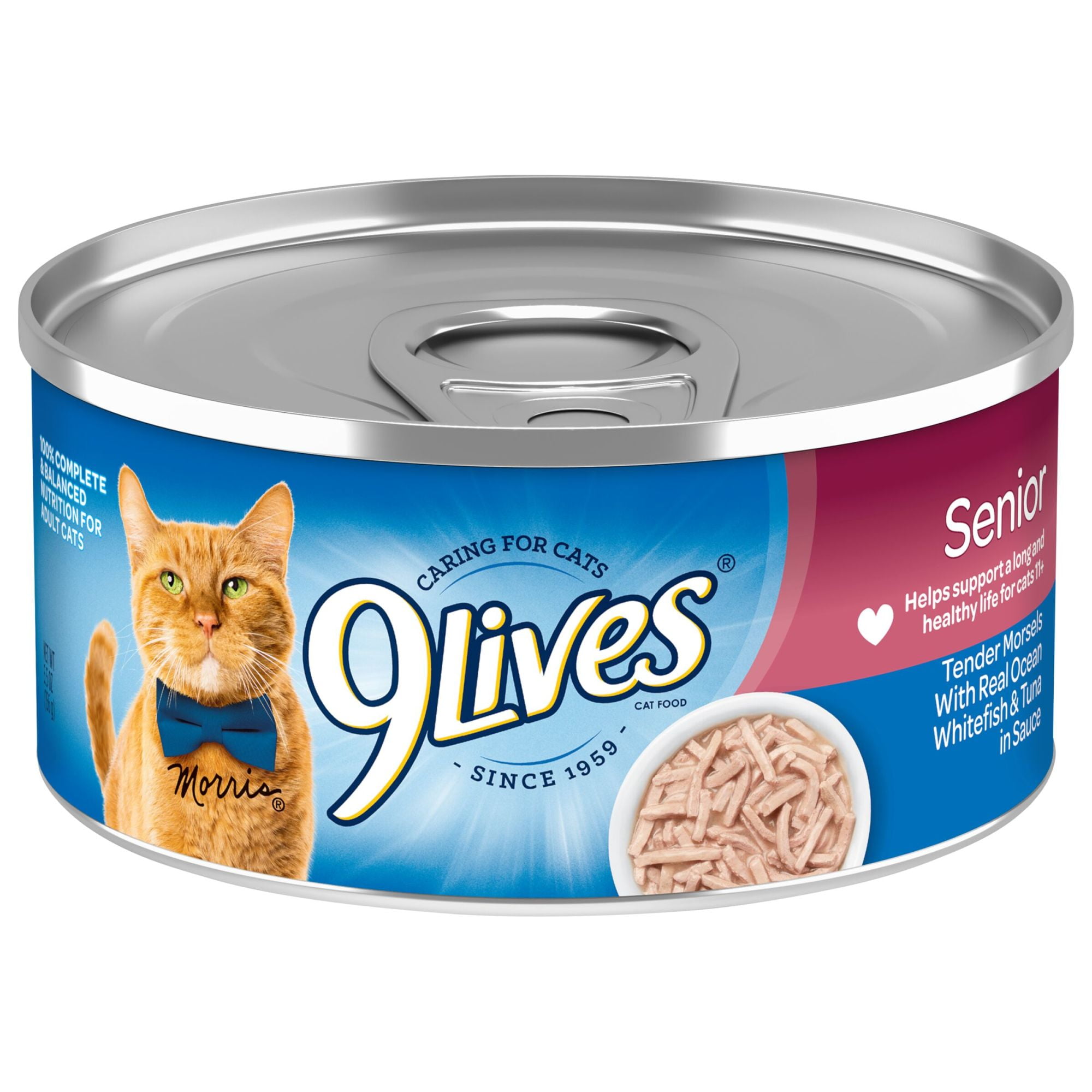 9Lives Wet Senior Cat Food, Tender Morsels With Real Ocean
