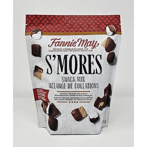 Fannie May S’mores Snack Mix Bag, Crunchy Grahams and Fluffy Marshmallows Coated in Milk Chocolate - 510g