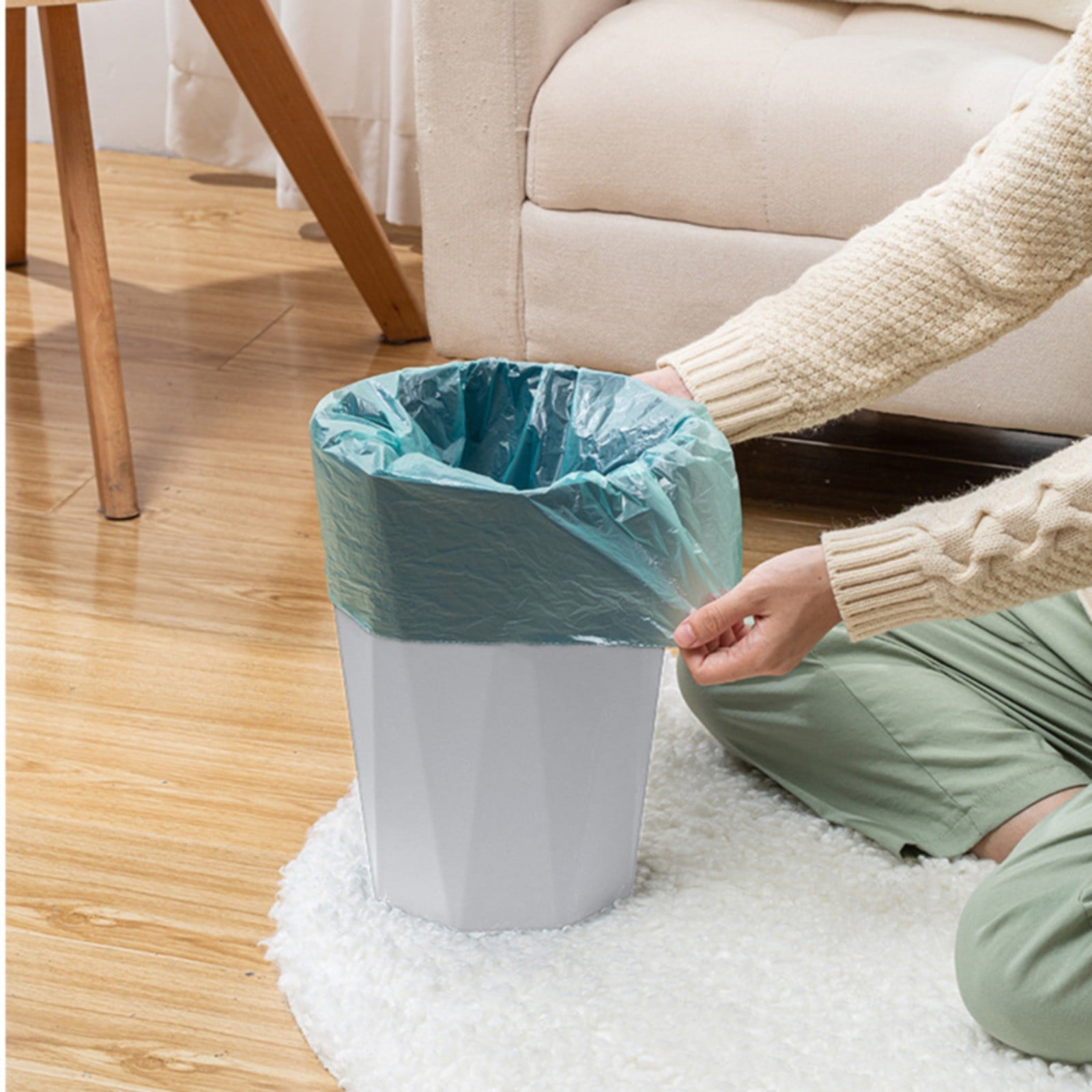 Small Kitchen Bathroom Trash Can, Plastic Wastebasket Trash Container, Bathroom Garbage Can, Waste Basket for Under Counter/Kitchen/Office/Bedroom/Bathroom