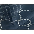thumbnail image 4 of Ambesonne Geometric Quilted Bedspread Set 3 Pcs, Lattice Pattern, Queen Size, Dark Blue Cream, 4 of 5
