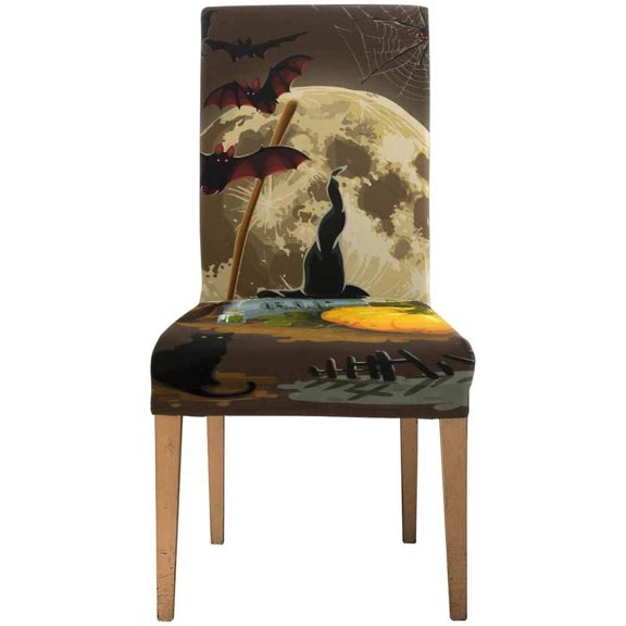 FMSHPON Halloween Celebration Stretch Chair Cover Protector Seat Slipcover for Dining Room Hotel Wedding Party Set of 1