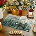 thumbnail image 3 of mubwai Green Tree Snow Christmas Placemats Set of 4, 12x18 Inch Seasonal Winter Table Mats for Party Kitchen Dining Decoration, 3 of 7