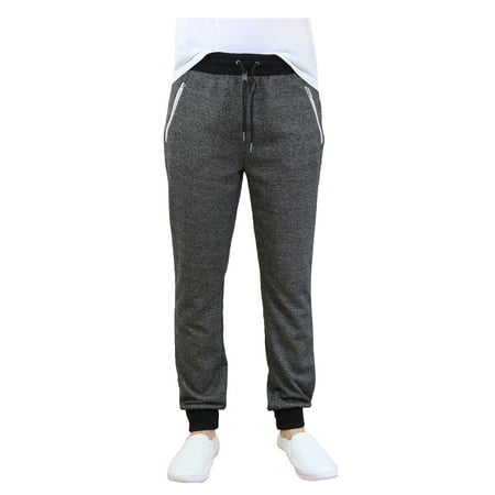 Men's Slim-Fit French Terry Jogger Sweatpants With Zipper (Best Jogger Pants Mens)