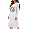 thumbnail image 4 of Taqqpue Womens Cotton Nightshirt Long Sleeve Crew Neck Halloween Zombie Print Loose Fit Knee Length Casual Pullover Soft Sleep Dress Oversized Sleepwear for Women Big Plus Sizes, 4 of 5