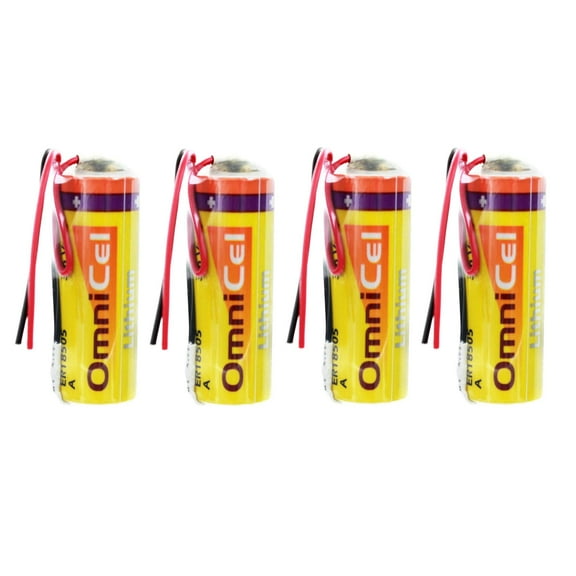4x Omnicel ER18505 3.6V 3.8Ah A Lithium Battery  Wire Leads Utility Telematics