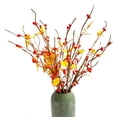 thumbnail image 3 of (1 paquete) ramas de bayas Esquejes de frutos rojos navideños (las ramas están hechas de papel arrugado subcontratado de hierro, las flores están hechas de espuma) (70 cm, las rama, 3 of 8