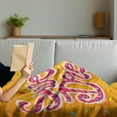 thumbnail image 3 of Saying Soft Flannel Fleece Throw Blanket, Hand Drawn Composition of Candies with Lettering Design on Warm Background, Cozy Plush for Indoor and Outdoor Use, 50" x 60", Multicolor, by Ambesonne, 3 of 5
