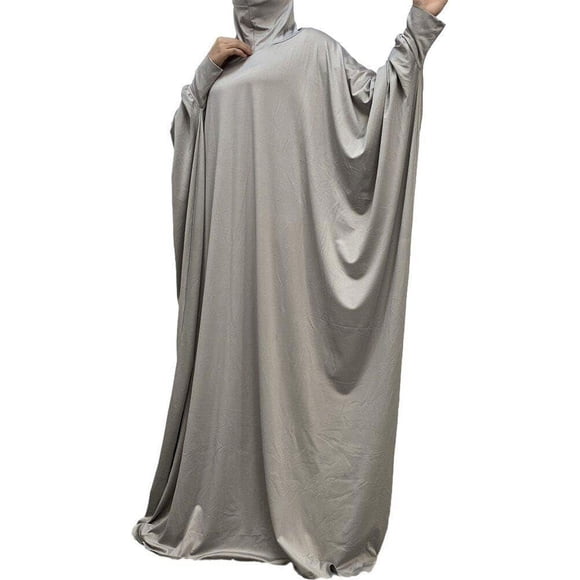 HAHDAXIA Muslim One Piece Prayer Hijab Dress Dubai Modest Abaya Women Cover Jilbab Niqab Islam Full Hooded Jilbab Ramadan Gift