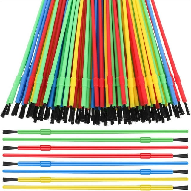 Juego de 100 Pinceles de Plástico A Granel para Pintar, Pintar Al Óleo, Acuarela, Suministros para el Aula para Artes y Manualidades