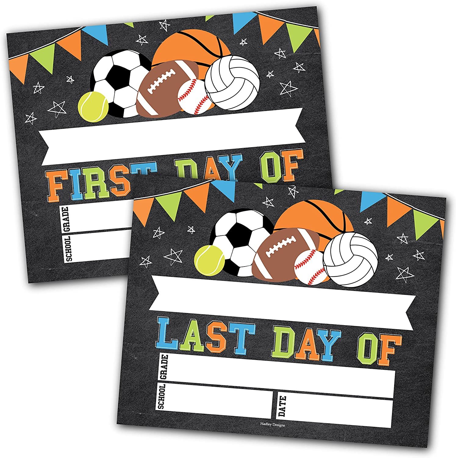 10 Sports Chalk Board Back to School Signs for Kids First Day of School