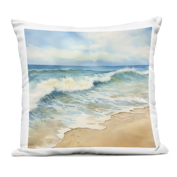 Stupell Industries Hear The Waves Coast Outdoor Printed Pillow design by LSR Design Studio, 18 x 7 x 18