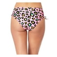thumbnail image 2 of CALIFORNIA WAVES Women's Pink Animal Print Stretch Lined Moderate Coverage Side Tie Hipster Swimsuit Bottom M, 2 of 2