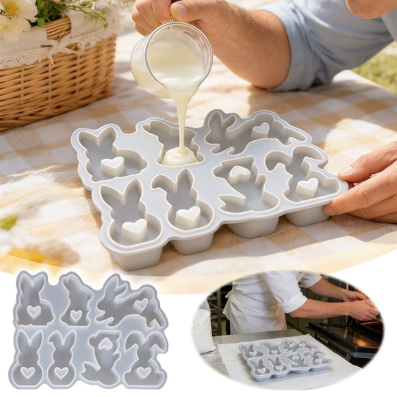 DIY Silicone Mould for Crafting Home Versatile Tool with Easter Bunny Design for Plaster Wax Fondant Clay Use in Living Room Bedroom Kitchen Classroom
