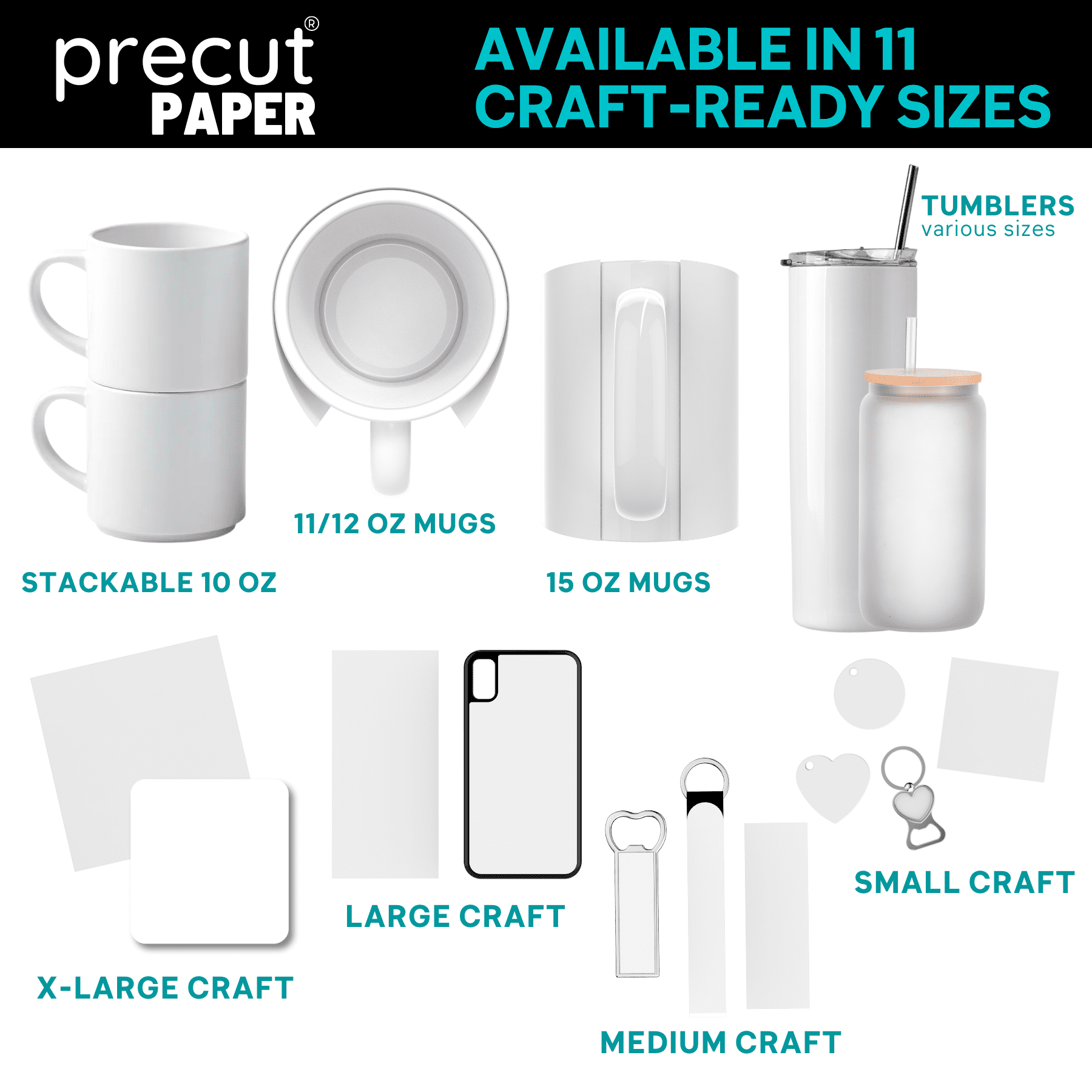 Precut Butcher Paper Sheets for Sublimation & Heat Press Crafts, (X-Large, 4.75 in x 4.75 in), White, Uncoated