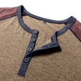 thumbnail image 5 of YOIAVAIOY Henley Shirts for Men Trendy Casual Color Block Long Sleeve Tops Lightweight Comfy Raglan Tees Khaki L, 5 of 8