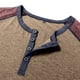 thumbnail image 5 of Blusas y camisas de manga larga con cuello redondo para hombre, informales, de manga larga, cuello redondo, medio botón, a cuadros, con bolsillos y bloques de color, blusas de poliéster para hombre, 5 of 8