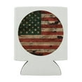 thumbnail image 2 of Rustic American USA Flag Distressed Can Cooler - Drink Sleeve Hugger Collapsible Insulator - Beverage Insulated Holder, 2 of 3