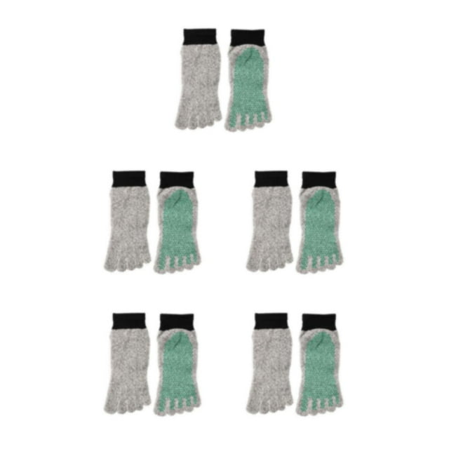 Calcetines con 5 dedos de separación Qarigey para Yoga Senderismo Correr Escalada Gris verde