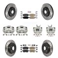 thumbnail image 1 of Transit Auto Front Rear Disc Brake Coated Caliper Drilled Slotted Rotors and Ceramic Pads Kit (10Pc) for Car 2013-2014 Chevrolet Sonic RS KCD-100613N, 1 of 9