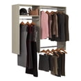 thumbnail image 2 of Easy Track Hanging Closet Kit Wardrobe Storage Organizer Rack, Weathered Grey, 2 of 2