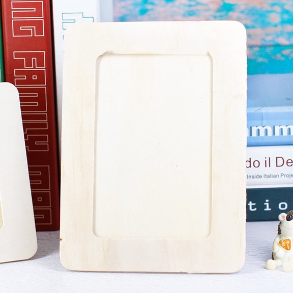 HOOWIFFY 3Pcs Beige Wooden DIY Picture Frame Table Photo Holder for Memories Display