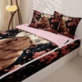 thumbnail image 3 of Homewish Kawaii Animals Capybara Zipper Twin Comforter Sets with Fitted Sheet and 2 Pillowcases,Pink Floral Cherry Blossom Zipper Bedding Set For Kids Girls,Reversible,4 Pieces, 3 of 7