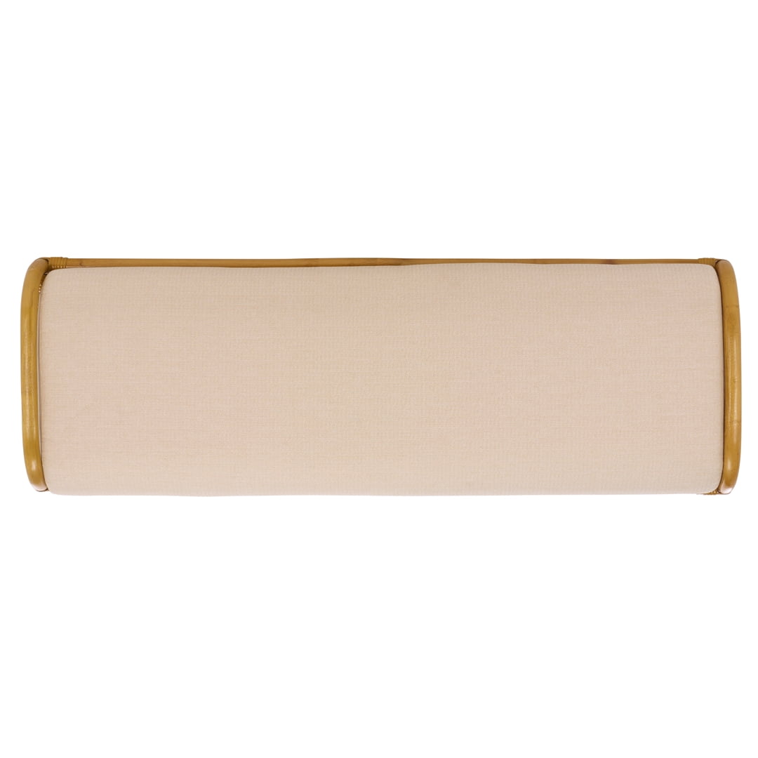 Safavieh Couture Flanders Rattan Pole Upholstered Bench, Natural/White
