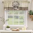 thumbnail image 3 of 2 Pack Valances for Windows, Farmhouse Flowers Window Valances for Living Room/Bedroom/Bathroom, Retro Floral Leaves Country Wood Board Light Filtering Kitchen Curtain Valance 42"W x18" L, 3 of 9