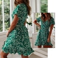 thumbnail image 4 of Vestido de manga corta con estampado floral para mujer Vestidos de viaje Hugo Vestido estampado floral, 4 of 8
