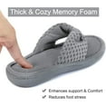 thumbnail image 2 of Women's Memory Foam Open Toe Slide Slippers with Adjustable Strap and Cozy Terry Lining, 2 of 5
