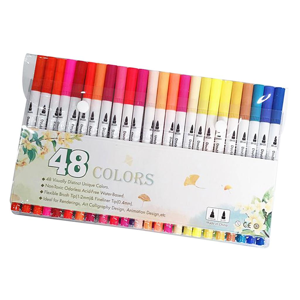 GUOOL Double Fiber Pens Felt Pens Fiber Pens Mark Pen Artist Painting Pen Gift For Students - 48 colors