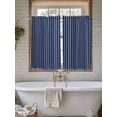 thumbnail image 7 of Tier Curtains 45 Inches Long, Navy Blue Striped Window Treatment Curtain Drapes, Navy Blue White Farmhouse Stripes Small Curtain Drapes for Bathroom Laundry Room, 27.5"x45", 2 Panels, 7 of 7