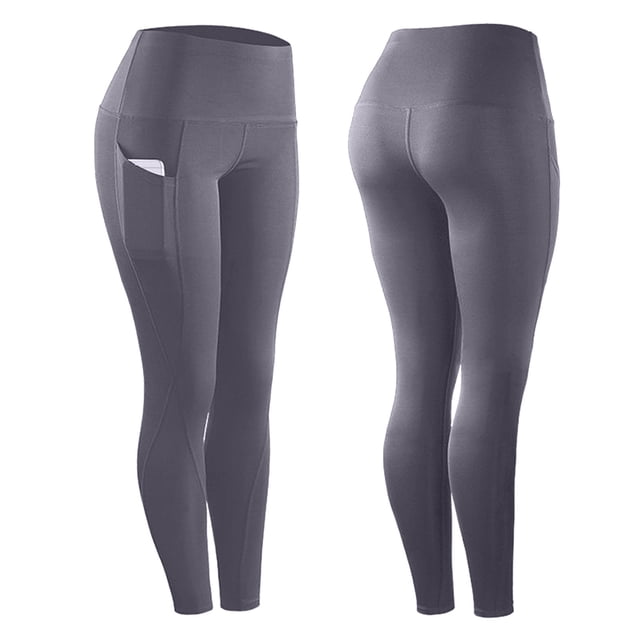 Pantalones de yoga para mujer talla grande - Poliéster y spandex, cintura alta, leggings de fitness para gimnasio - S-XXXL