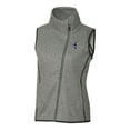 thumbnail image 2 of Women's Cutter & Buck Heather Gray Kansas Jayhawks Mainsail Sweater-Knit Full-Zip Vest, 2 of 3