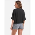 thumbnail image 3 of Women's Loose Fit Crop Tee - Short Sleeve Crew Neck Casual T-Shirt - Summer Comfort Top, 3 of 4