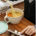 thumbnail image 6 of 2 Pack Noodle Bowl With Lid, 40 OZ Large Microwave Wheat Straw Soup Bowl with Phone Holder, Instant Noodle Bowl for Soup, Noodles, Ramen, 6 of 7