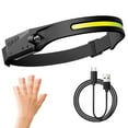 thumbnail image 1 of LED Headlight Work Headlamp USB Rechargeable Flashlight Head Torch with 230° Illumination Waterproof ABS Motion Sensor Headlamp 5 Modes Headtorch for Camping Fishing Running Hunting (Bla, 1 of 8