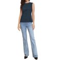thumbnail image 2 of INSPIRE CHIC Vest for Women Button Down Crew Neck Waist Belt Business Casual Vest Tops S Navy Blue, 2 of 6