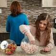 thumbnail image 5 of Large 91 oz. Round Glass Candy Storage Jar with Stainless Steel Top, Clear, 5 of 5