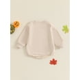 thumbnail image 5 of FEORJGP Toddler Boys Girls Halloween Rompers 0 3M 6M 12M 18M Infant Baby Long Sleeve Sweatshirt Jumpsuits Pumpkin Letter Embroidery Round Neck Bodysuiy Girl Fashion Cute Comfy Casual Clothes, 5 of 9