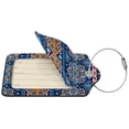 thumbnail image 2 of Disketp 1 Luggage Tag For Suitcase,Ethnic Mandala Leather Baggage Tag With Stainless Steel Loop Privacy Cover For Women Men Girls, 2 of 5