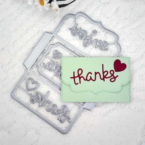 Die Cuts for Card Making, Ouginx Envelope Metal Cutting Dies DIY Die Cutters Die Stencils for Scrapbooking Photo Album Decorative Embossing DIY Paper Card Valentine's Day