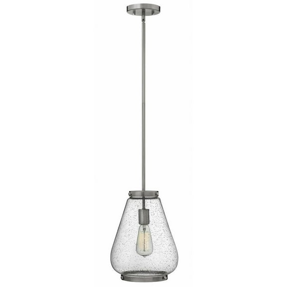 1 Light Medium Pendant in Traditional Style 10 inches Wide By 13.5 inches High-Brushed Nickel Finish Bailey Street Home 81-Bel-1802375